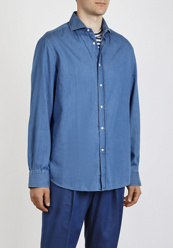 Brunello Cucinelli рубашка джинсовая MR6830627