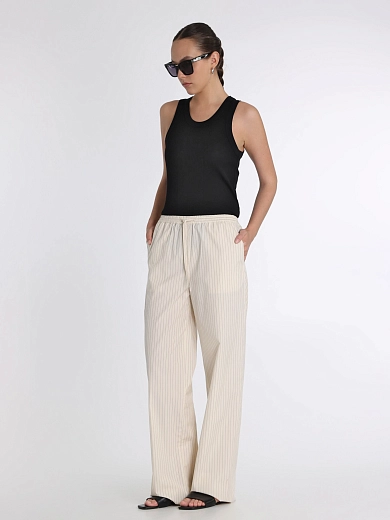 брюки LOULOU STUDIO SEROSTRIPESIVORYBLACK